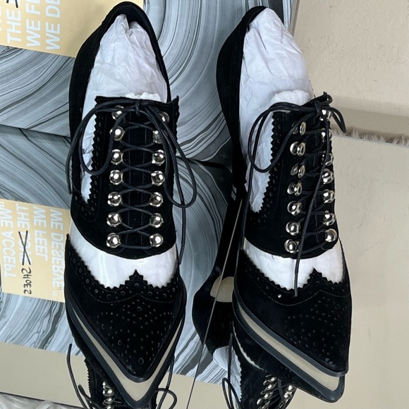 Jeffrey Campbell Vintage Salarino Suede Loafer Heel Bootie - Picture 7 of 8